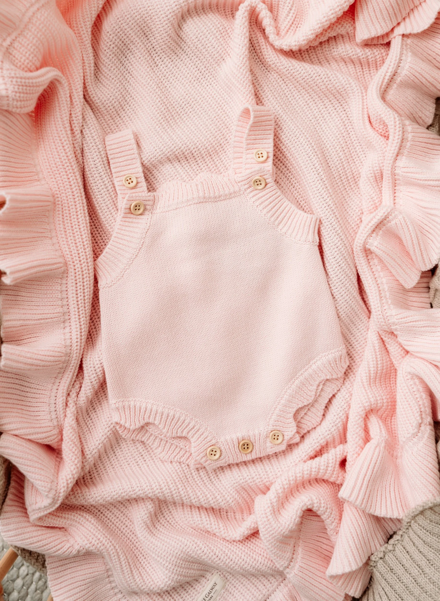 Powder Pink Scalloped Edge Romper