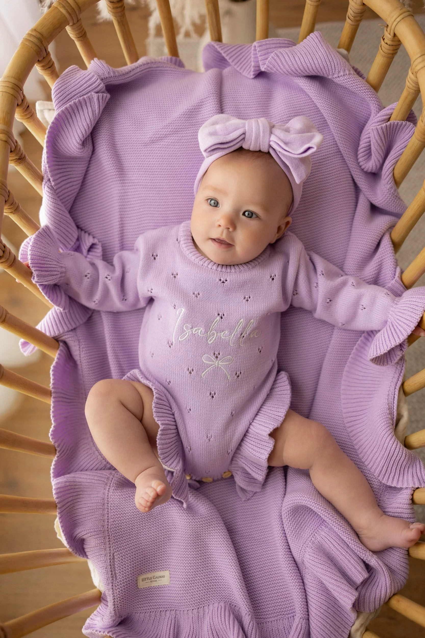 Lilac Pointelle Frill Romper