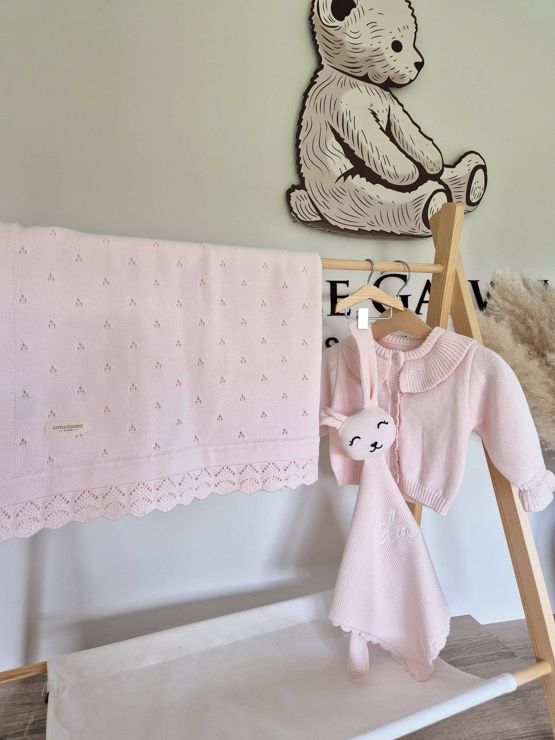 Personalised Knitted Baby Bunny Comforter