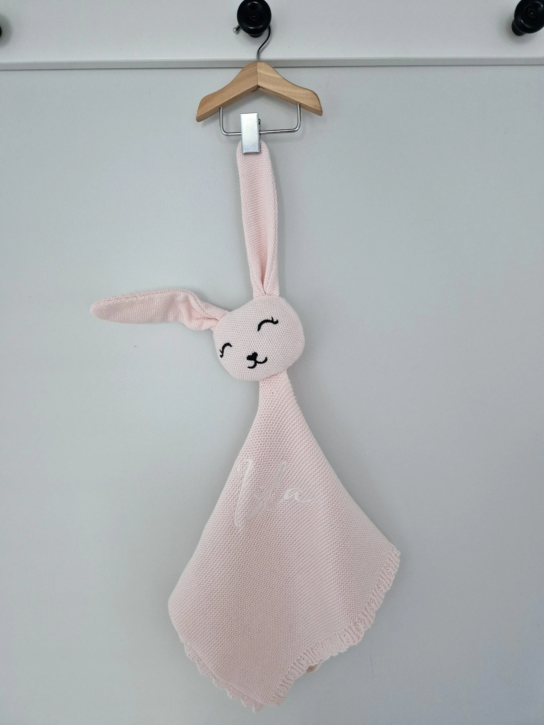 Personalised Knitted Baby Bunny Comforter