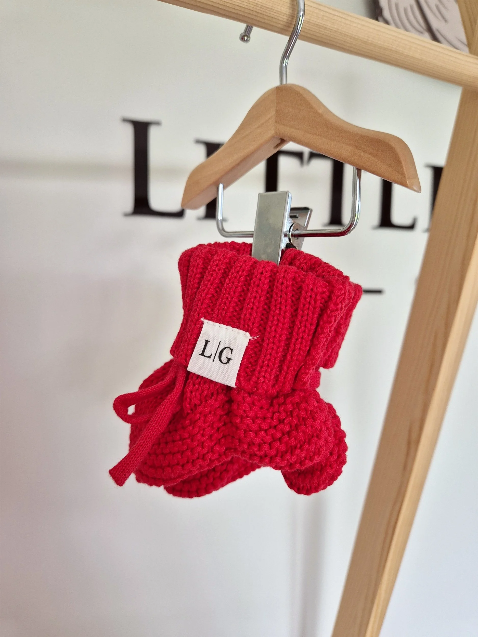 New Christmas Red Soft Cotton Knitted Baby Booties