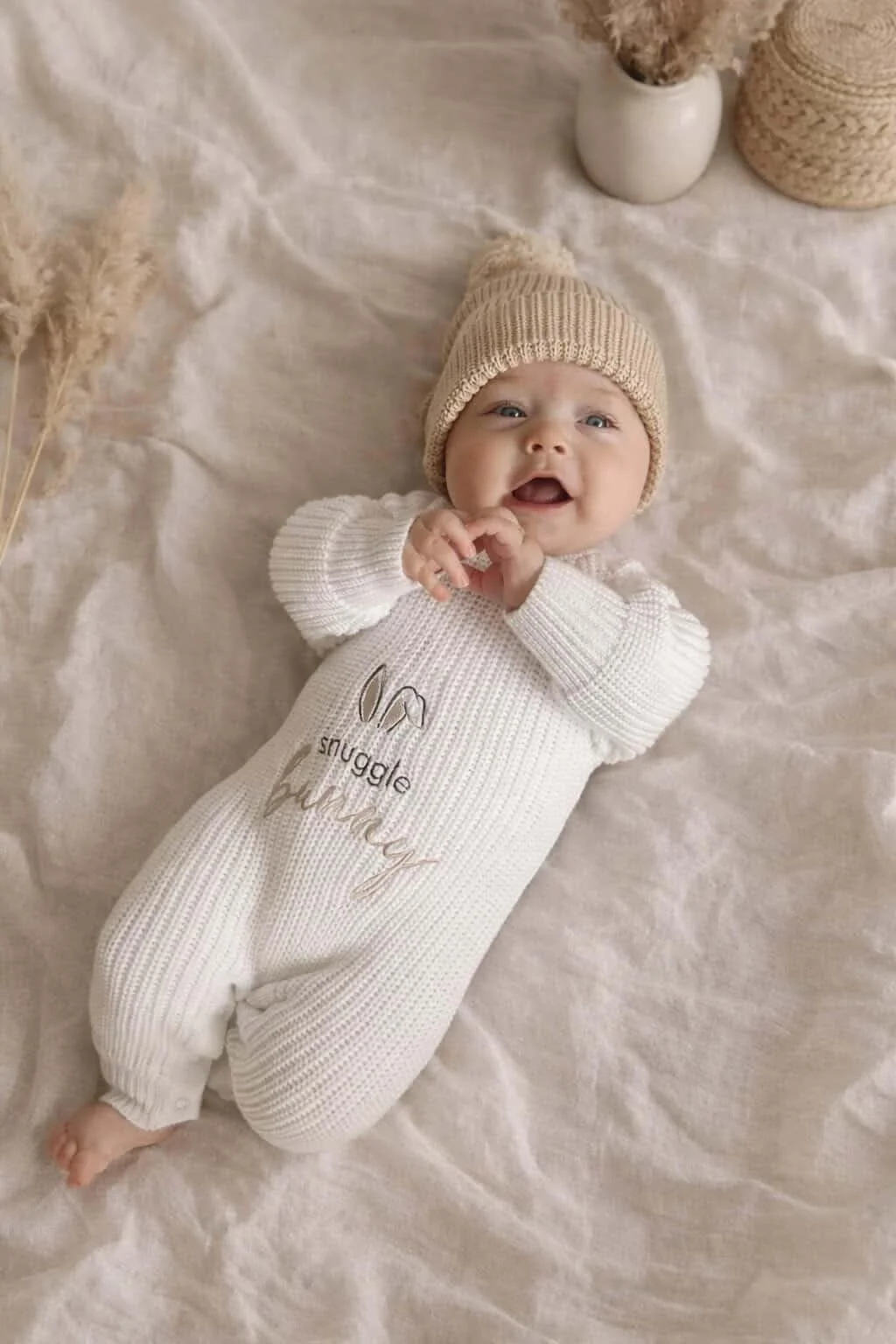 Personalised Chunky Knit Romper - White (Easter)