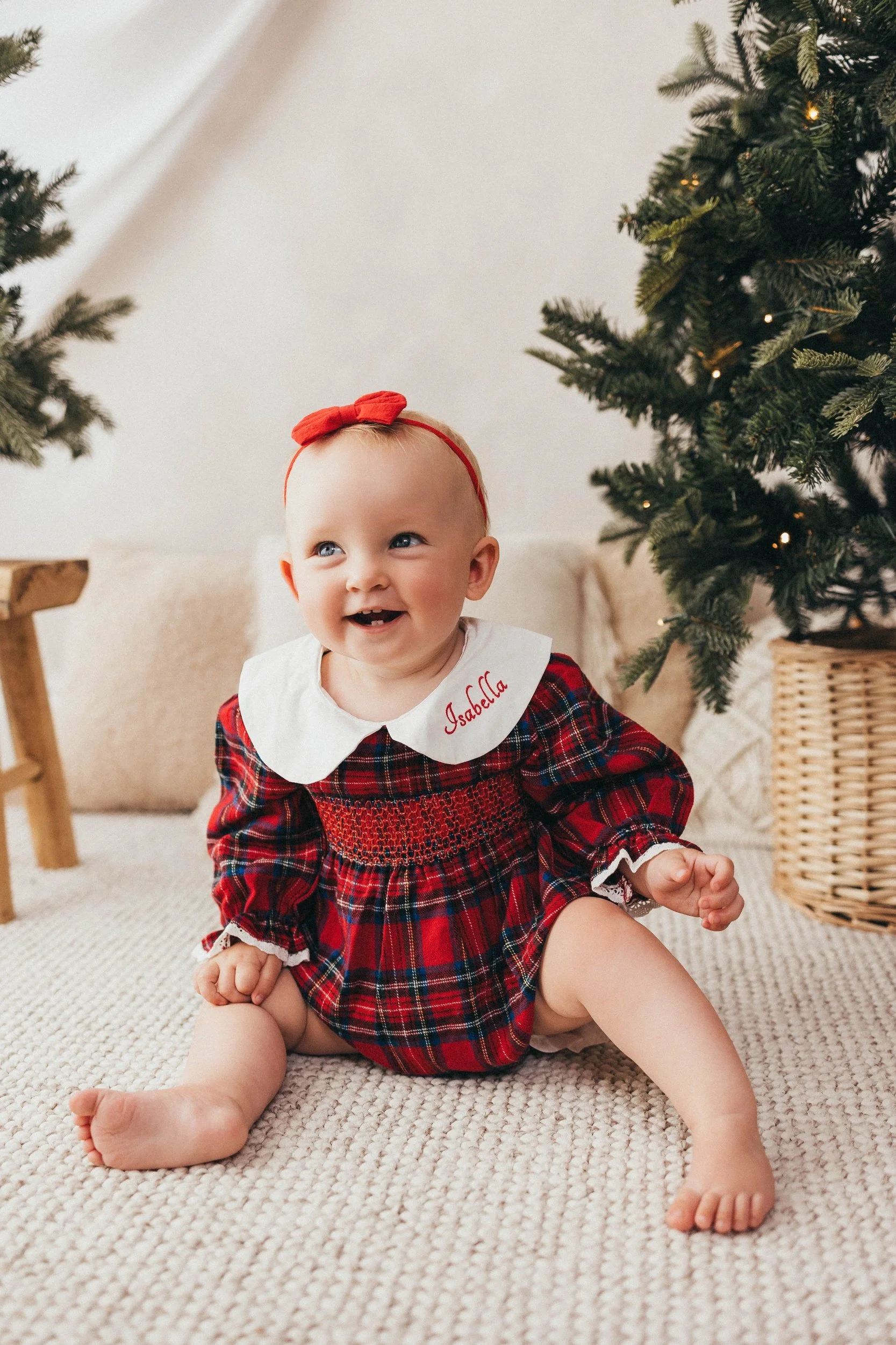Christmas Red Tartan Romper PRE ORDER
