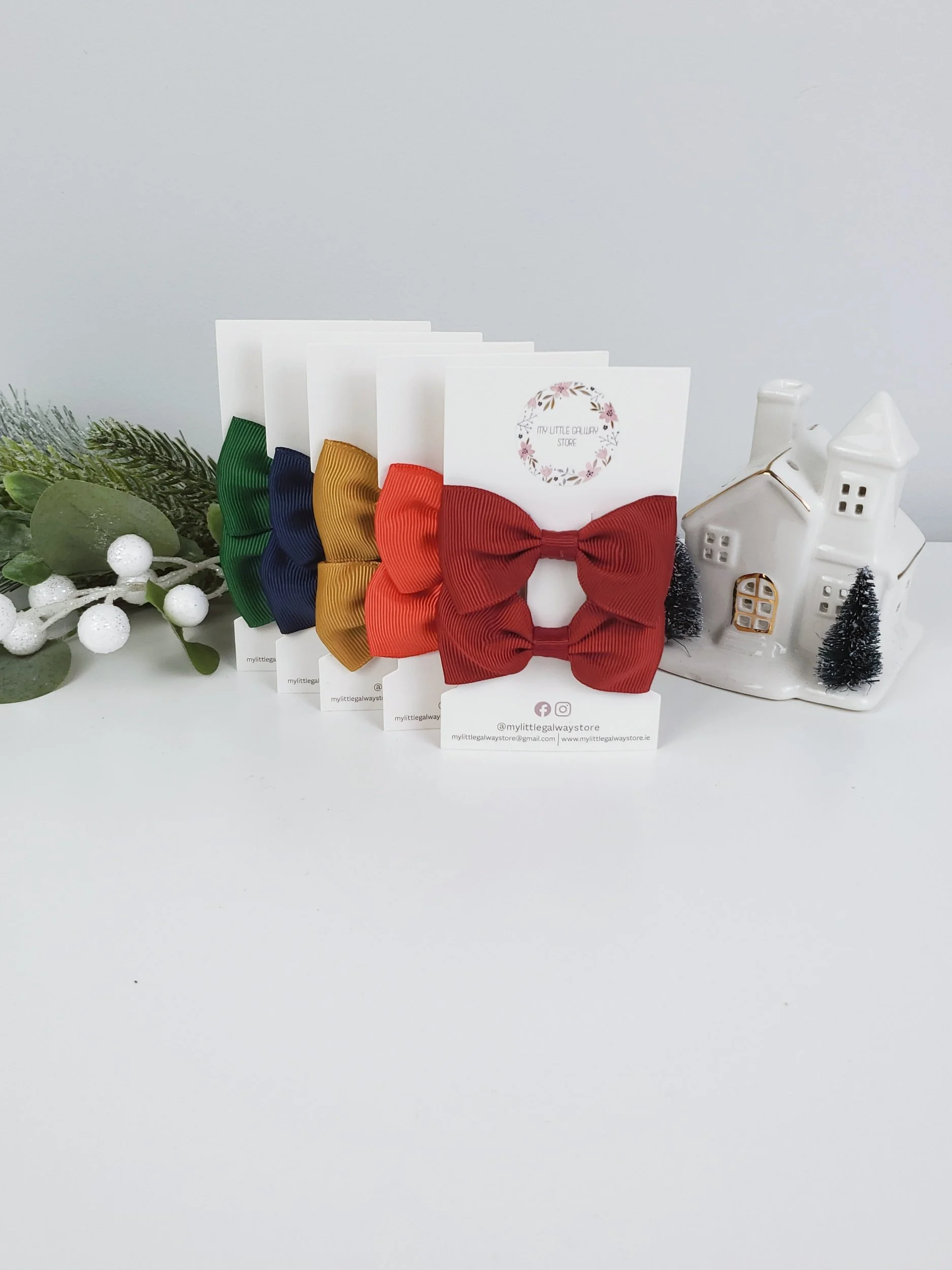Juliet Hair Bow Clips - Winter Collection