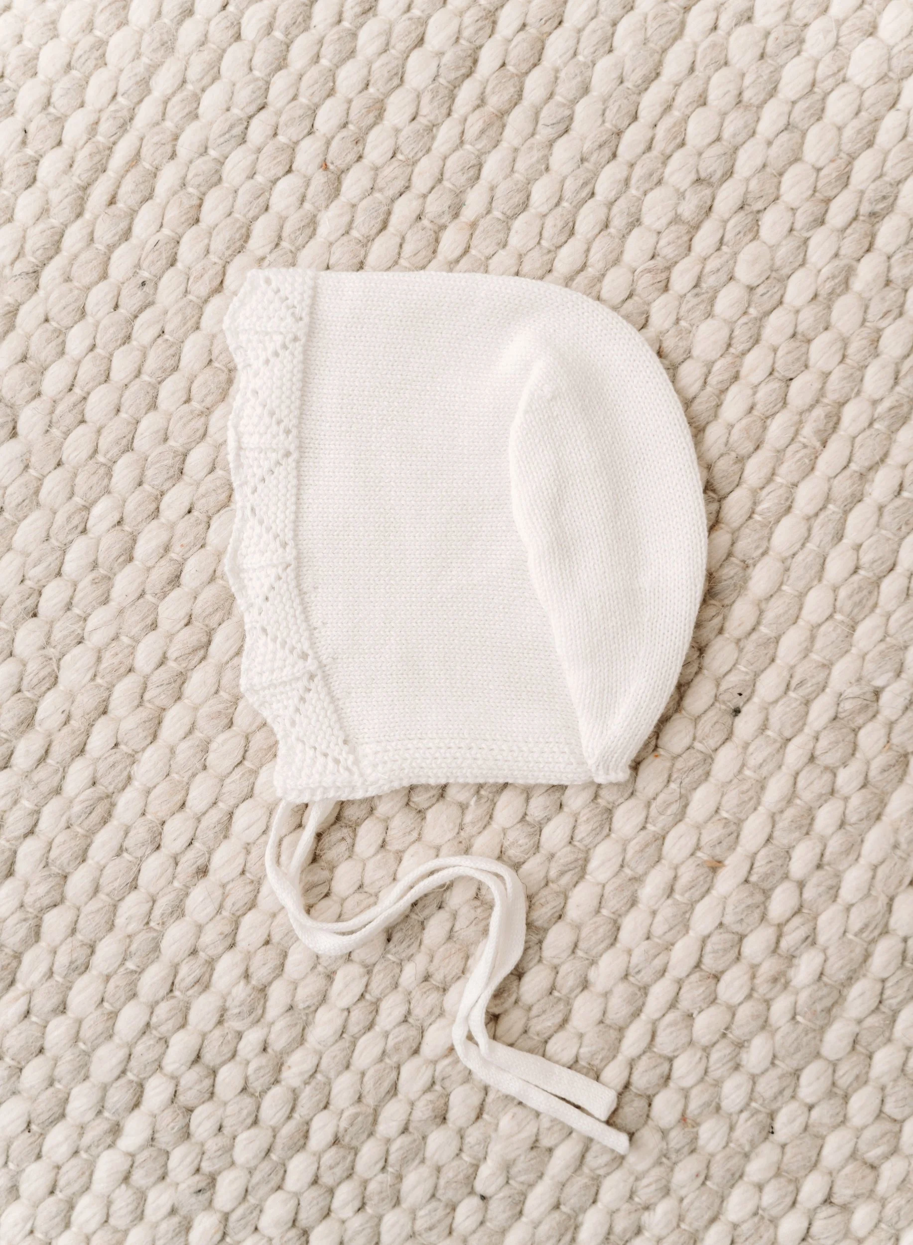 Ivory Pointelle Bonnet