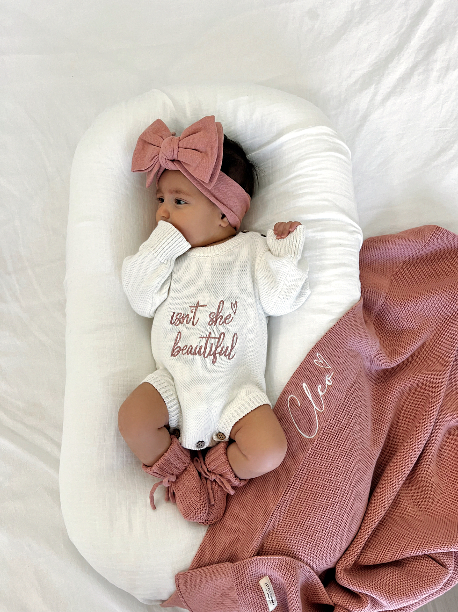Pearl Knit Personalised Romper