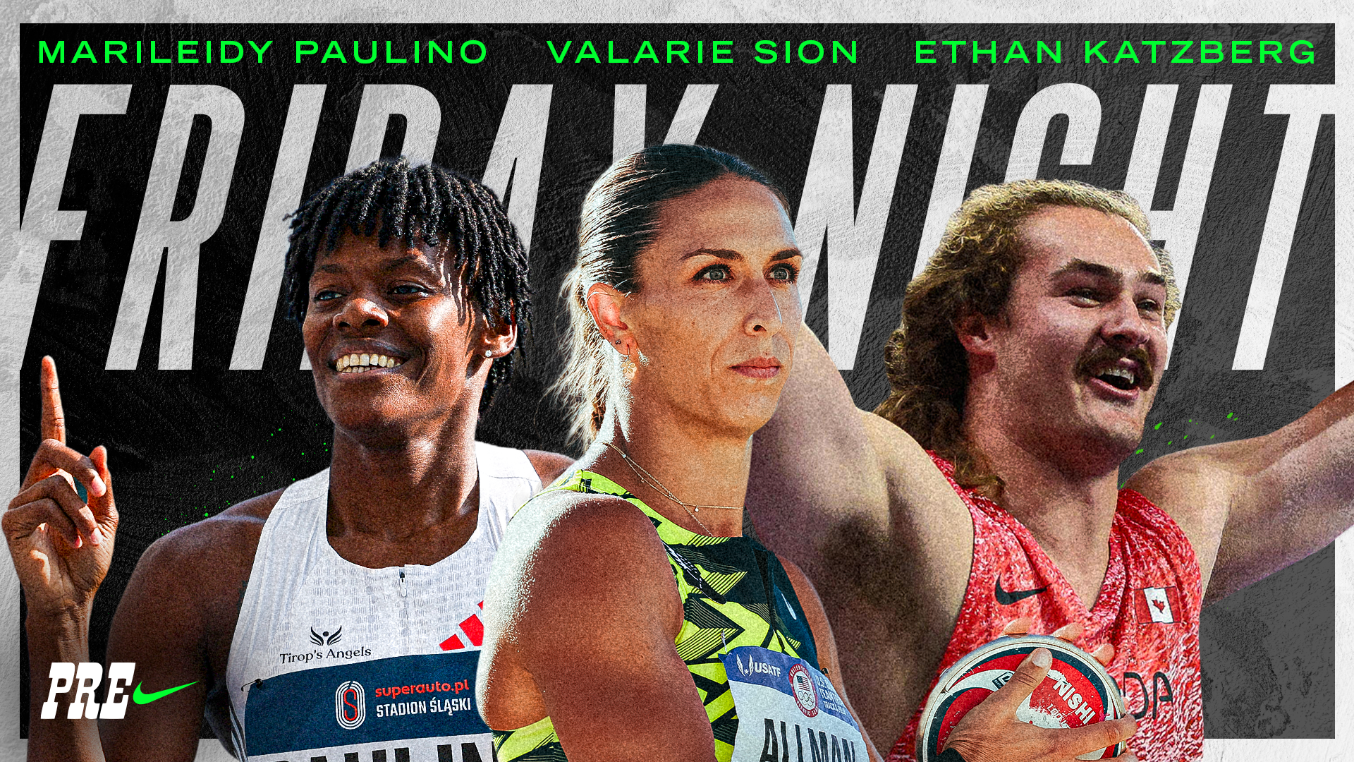 Marileidy Paulino, Valarie Allman Sion, and Ethan Katzberg will compete at the 2026 Prefontaine Classic on Friday, July 3.