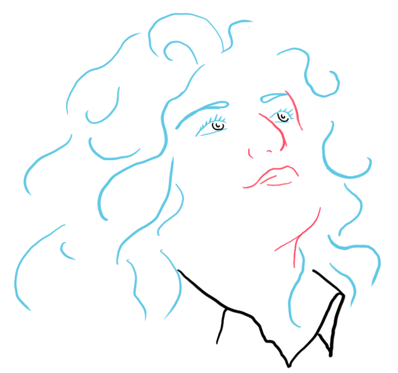 Line drawing portrait of Councilmember Liliana Bakhtiari