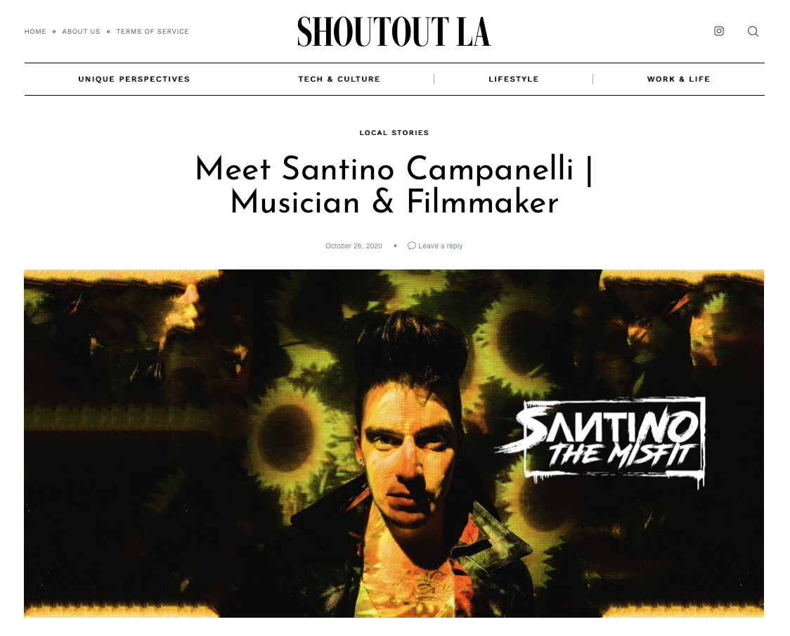 ShoutOutLA: Meet Santino Campanelli | Musician &amp; Filmmaker
