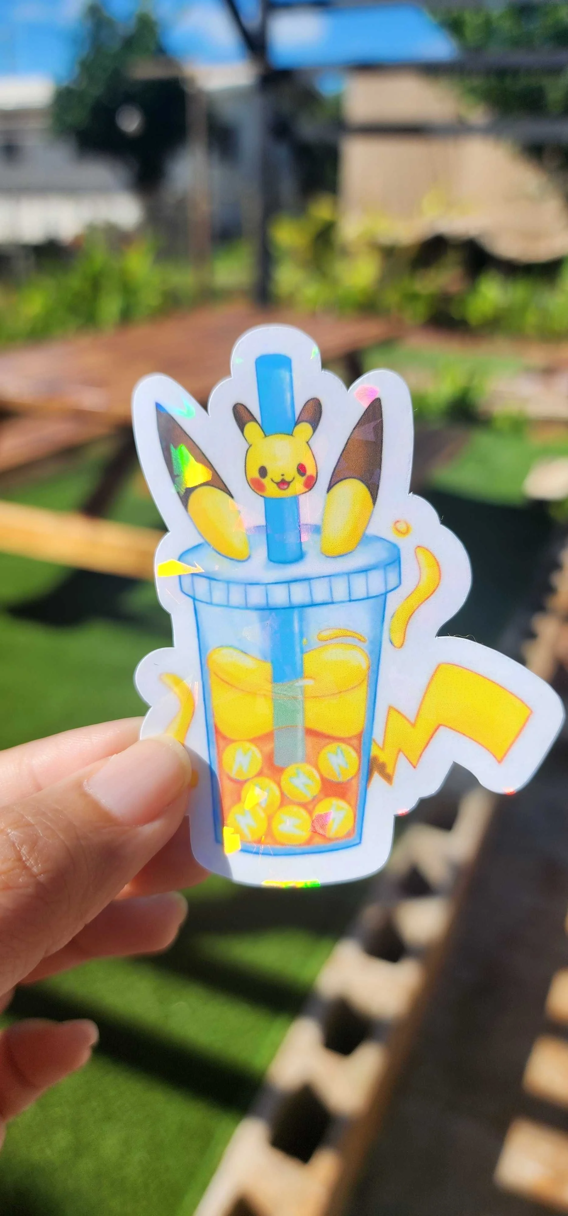 Pikachu boba sticker