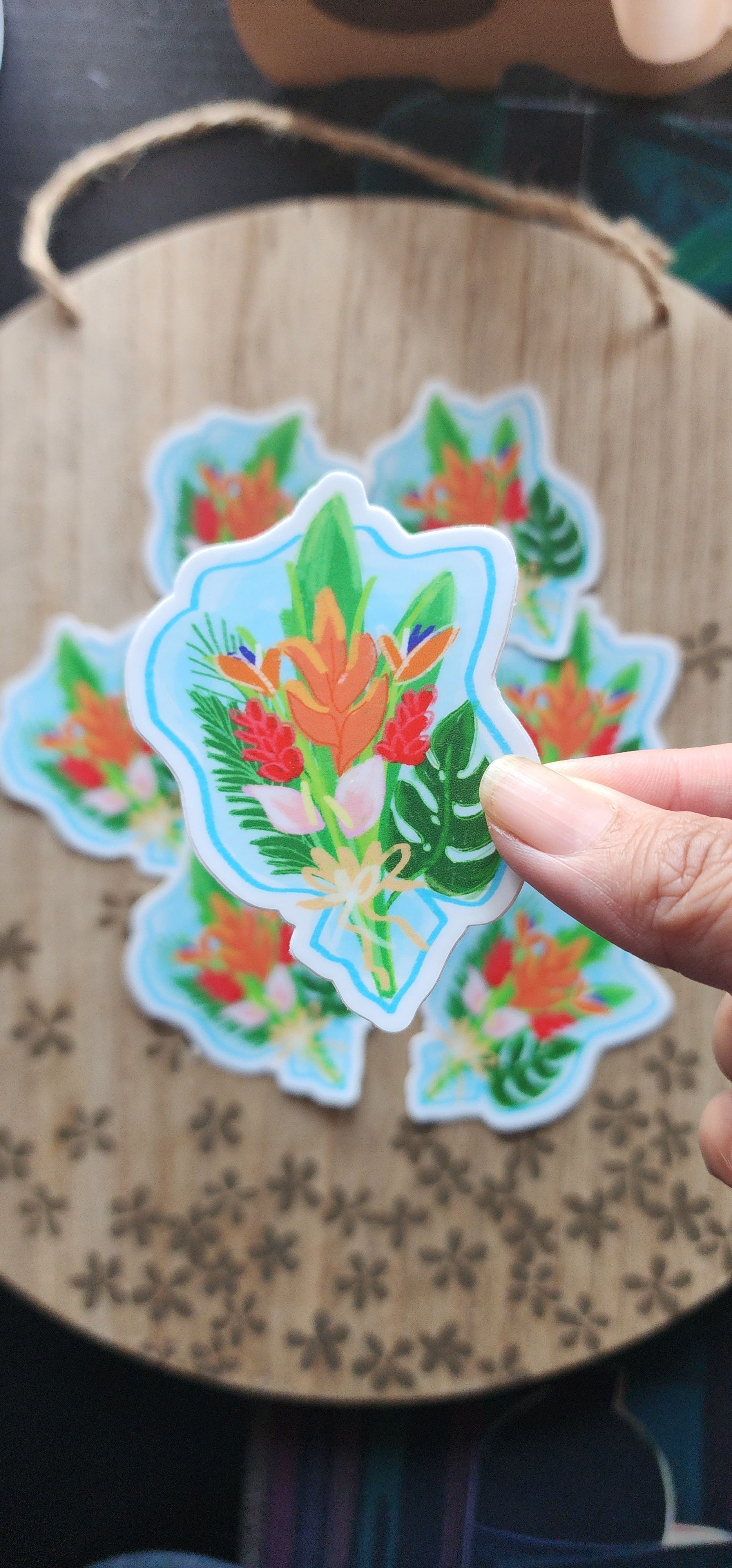 Tropical bouquet sticker