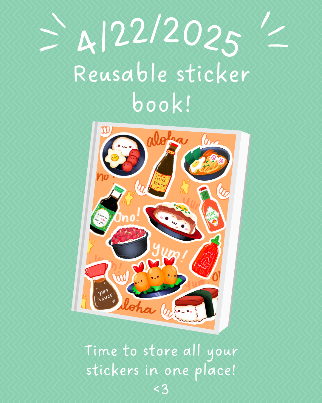Foodie resuable sticker book
