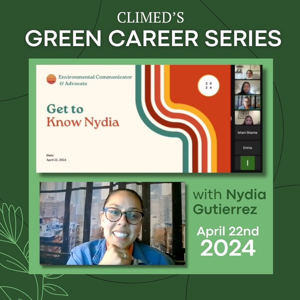 On Earth Day, April 22nd, we welcomed Nydia Gutierrez from Earth Justice to share a bit about her experience with climate activism and writing! Thank you Nydia for your time! @earthjustice @theclimateclub.co @climed.transform 

-
-
#highschool #clime