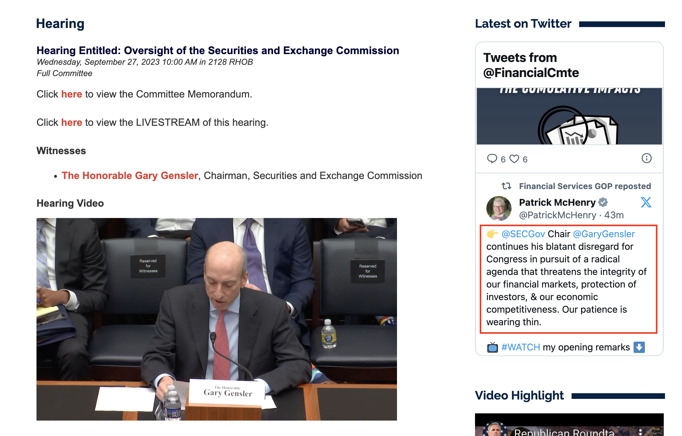 "Fight, fight, fight!" Gary Gensler vs. Congress (Round 2)