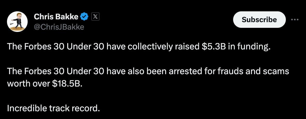 Forbes Immortalizes Its ‘Under 30’ List on the Blockchain (@Forbes, You Sure You Wanna Do That?)