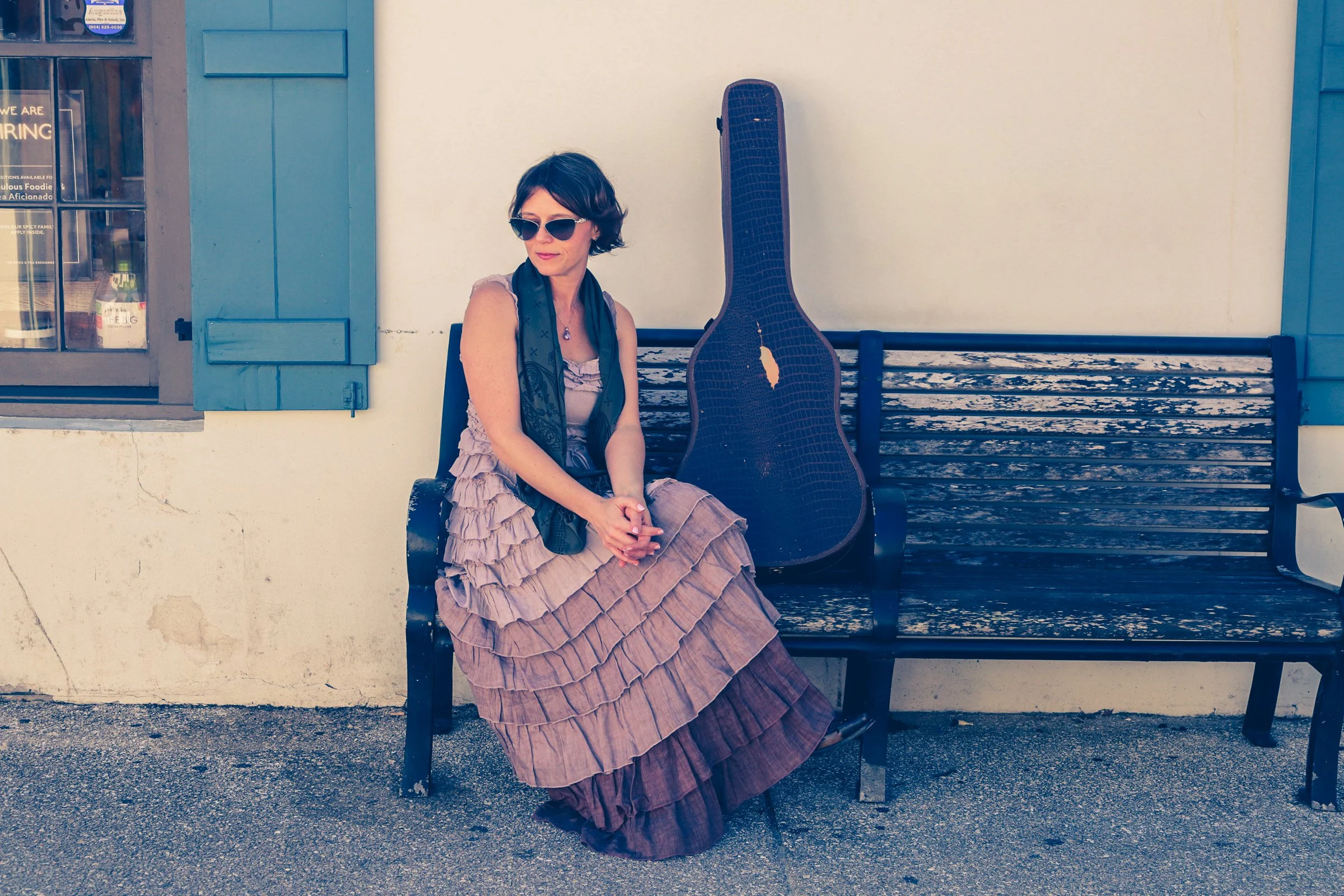 on bench hypolita street.JPG