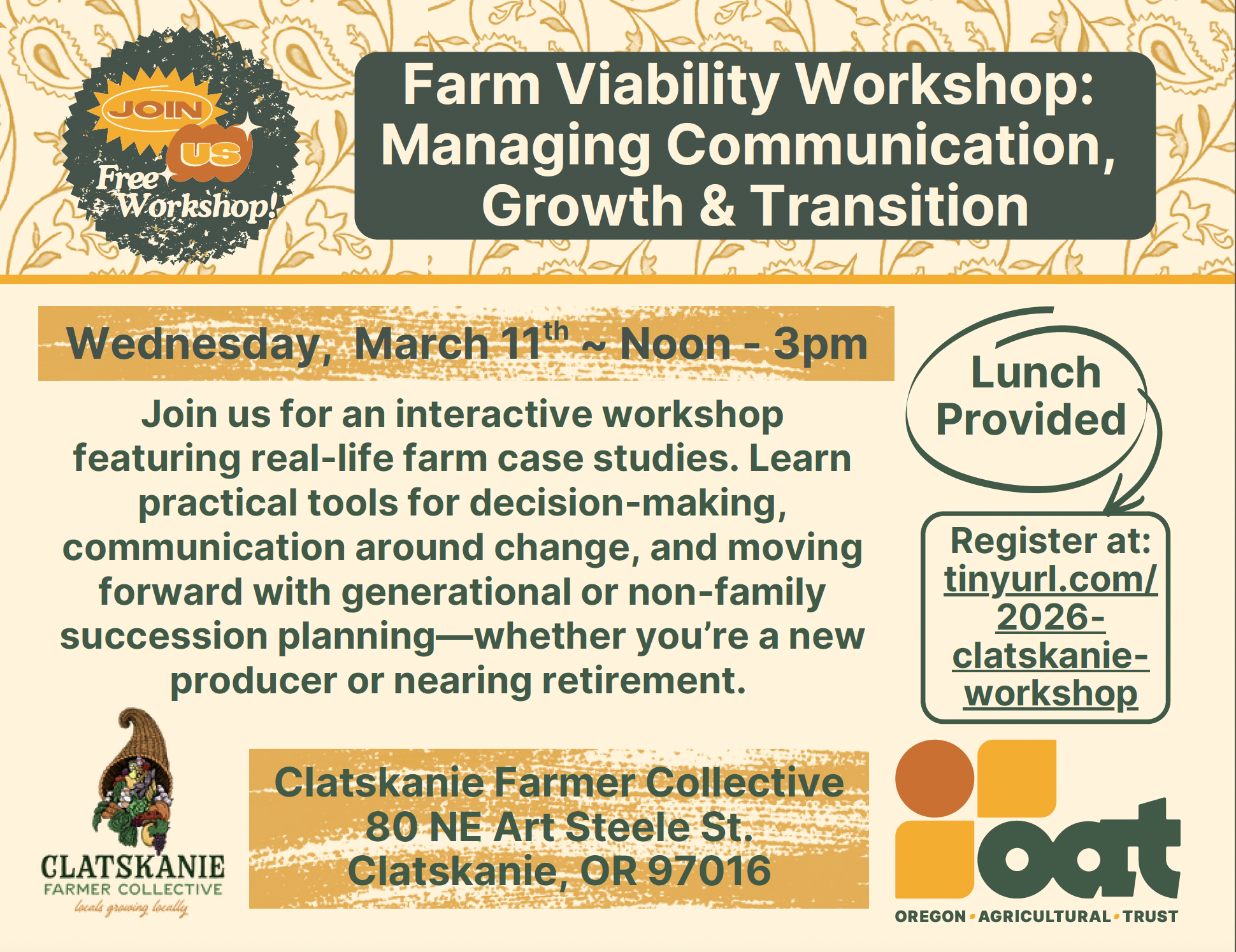 FREE Farm Viability Workshop: Managing Communication, Growth &amp; Transition&nbsp;