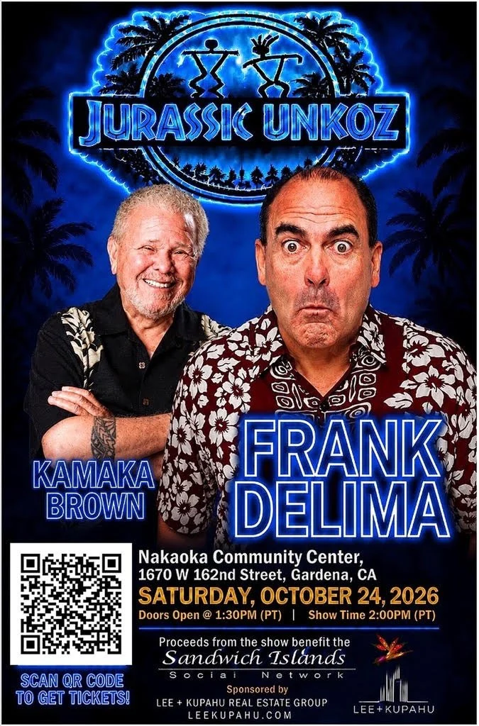 Frank Delima and Kamaka Brown in Jurassic Unkoz show