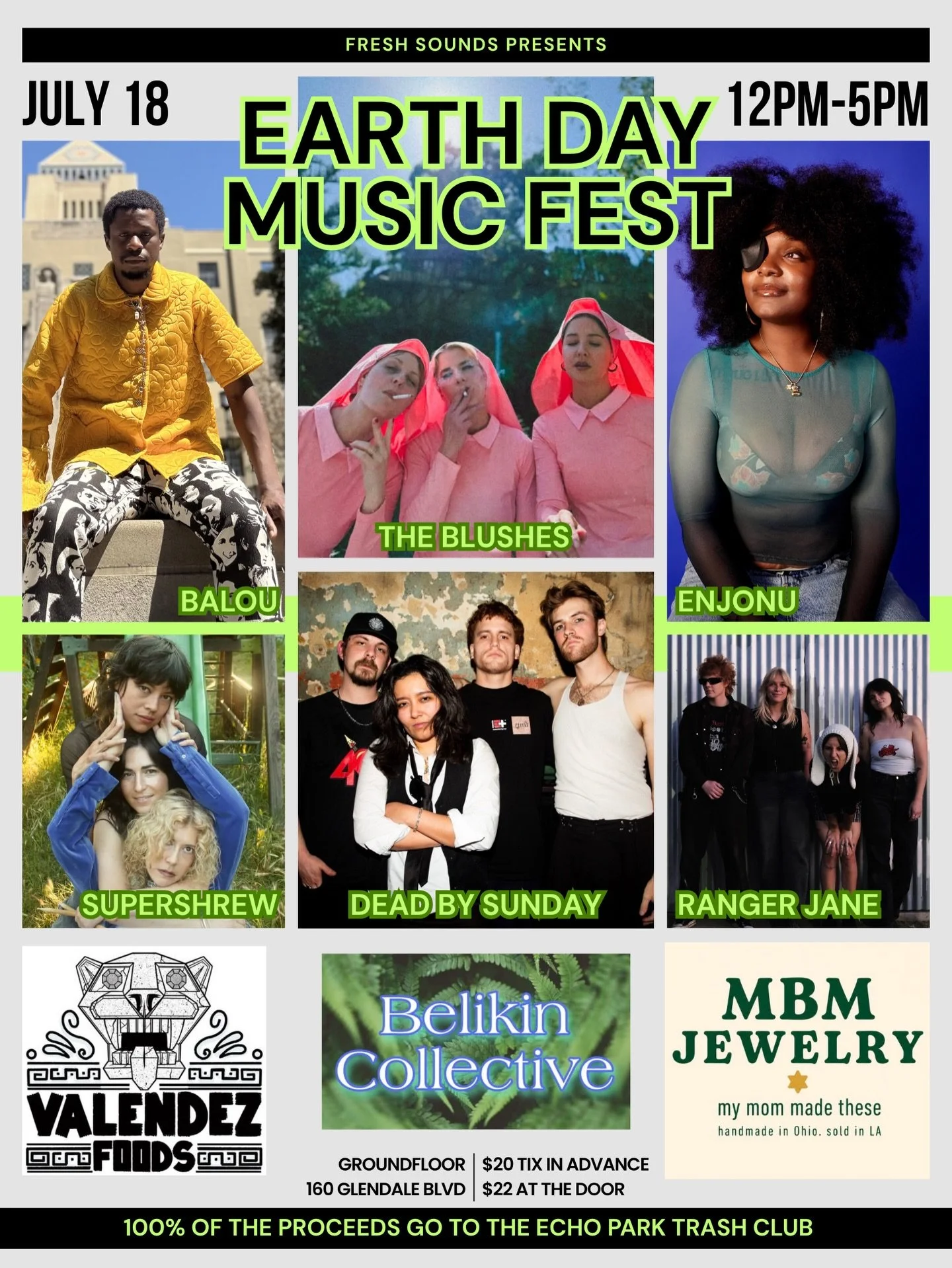 THIS SATURDAY - come one, come all to EARTH DAY MUSIC FEST! At Echo Park Trash Club, we celebrate Mother Earth everyday 🌍💜

We have some INCREDIBLE vendors participating!! 
@valendez_foods - some of the best tacos you&rsquo;ll EVER have!
@belikin.c