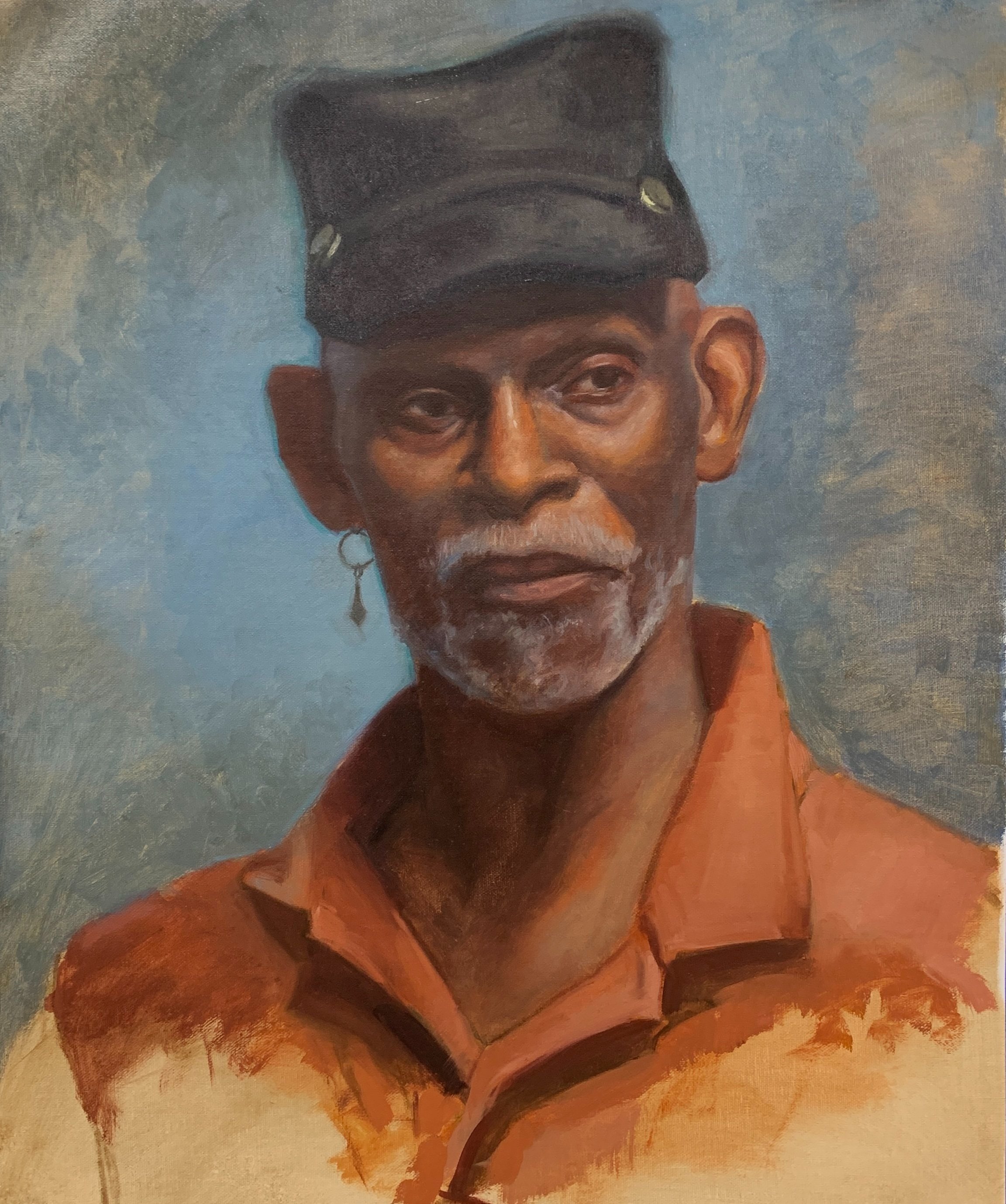 Sitting Man, 16inx20in Oil on Linen 