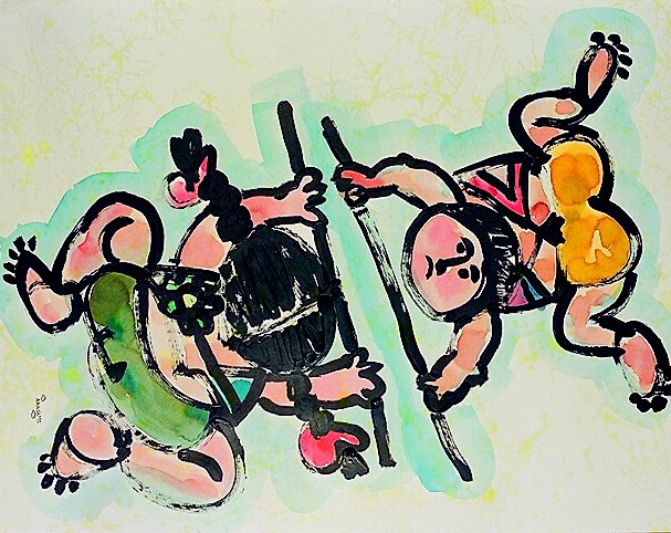 Solo exhibition of Akash Raj Halankar on a collection of paintings on children, at the Nehru Centre Art Gallery, India