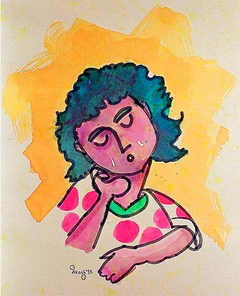 Solo exhibition of Akash Raj Halankar on a collection of paintings on children, at the Nehru Centre Art Gallery, India