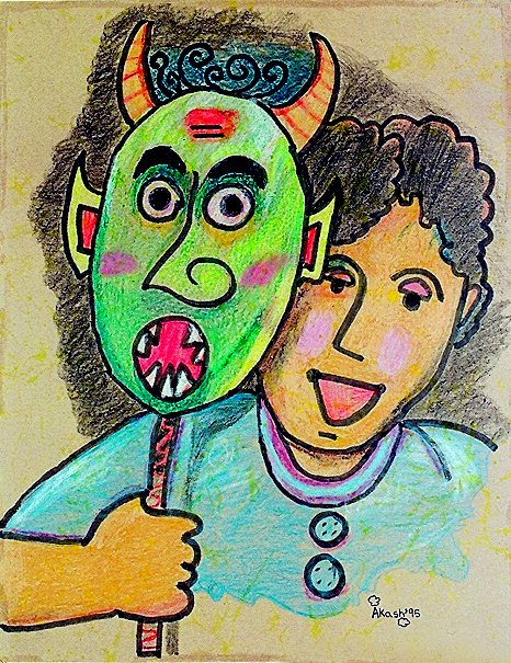 Solo exhibition of Akash Raj Halankar on a collection of paintings on children, at the Nehru Centre Art Gallery, India