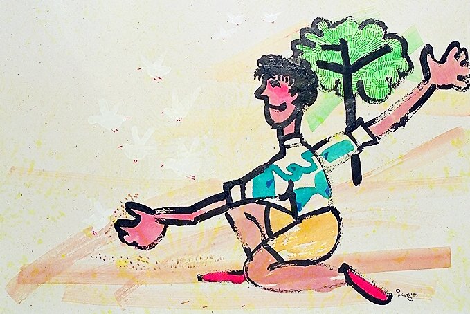 Solo exhibition of Akash Raj Halankar on a collection of paintings on children, at the Nehru Centre Art Gallery, India