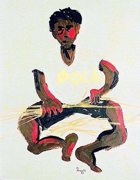 Solo exhibition of Akash Raj Halankar on a collection of paintings on children, at the Nehru Centre Art Gallery, India