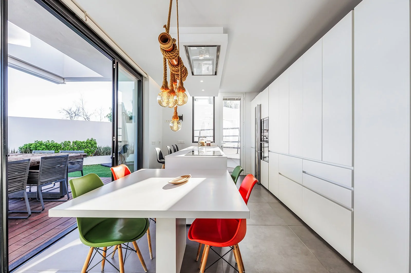 Modern minimalist kitchen interior in Marbella luxury villa