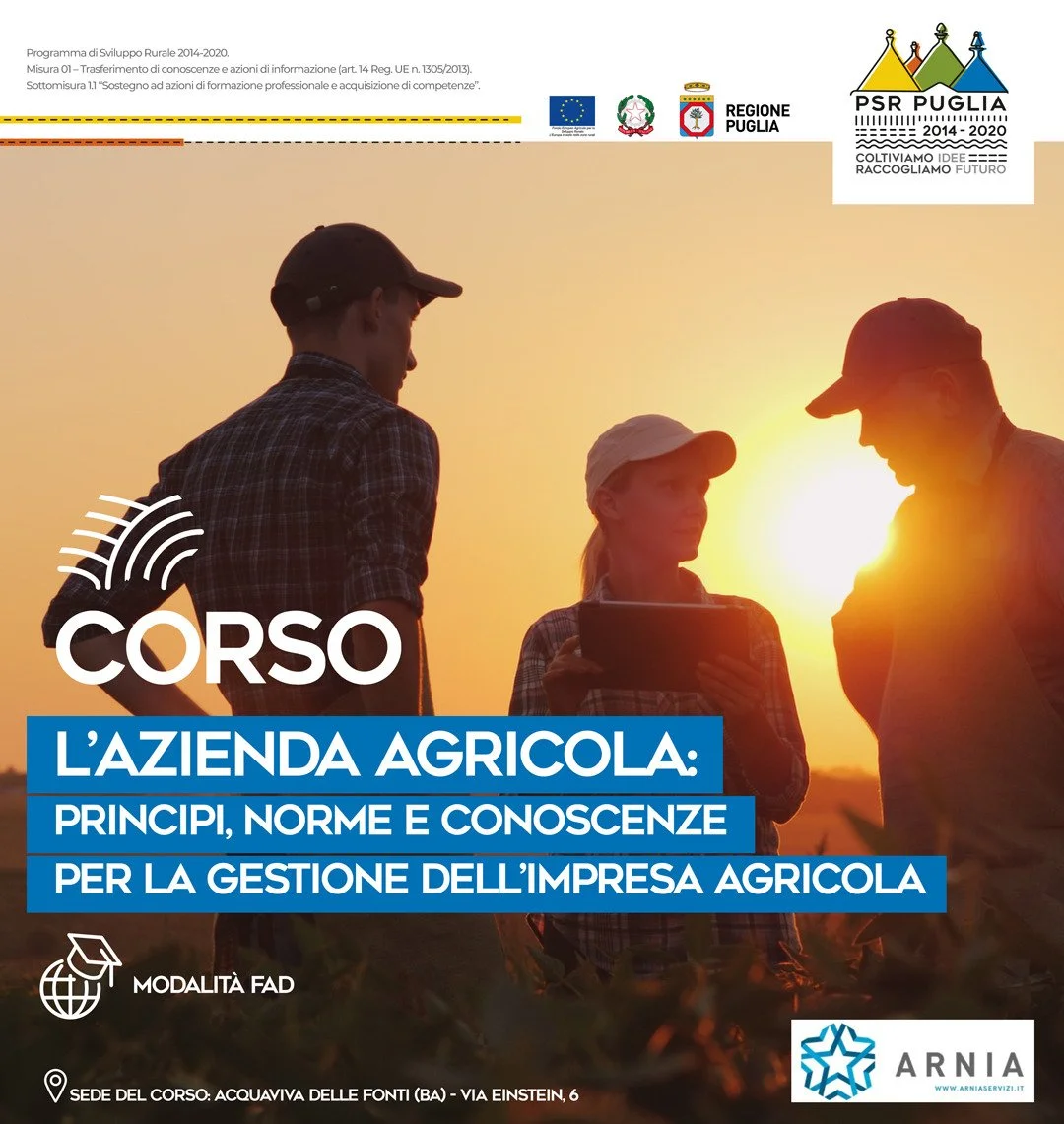 Corso: “L'Azienda Agricola: Principi, Norme e Conoscenze per la gestione Dell'impresa Agricola”