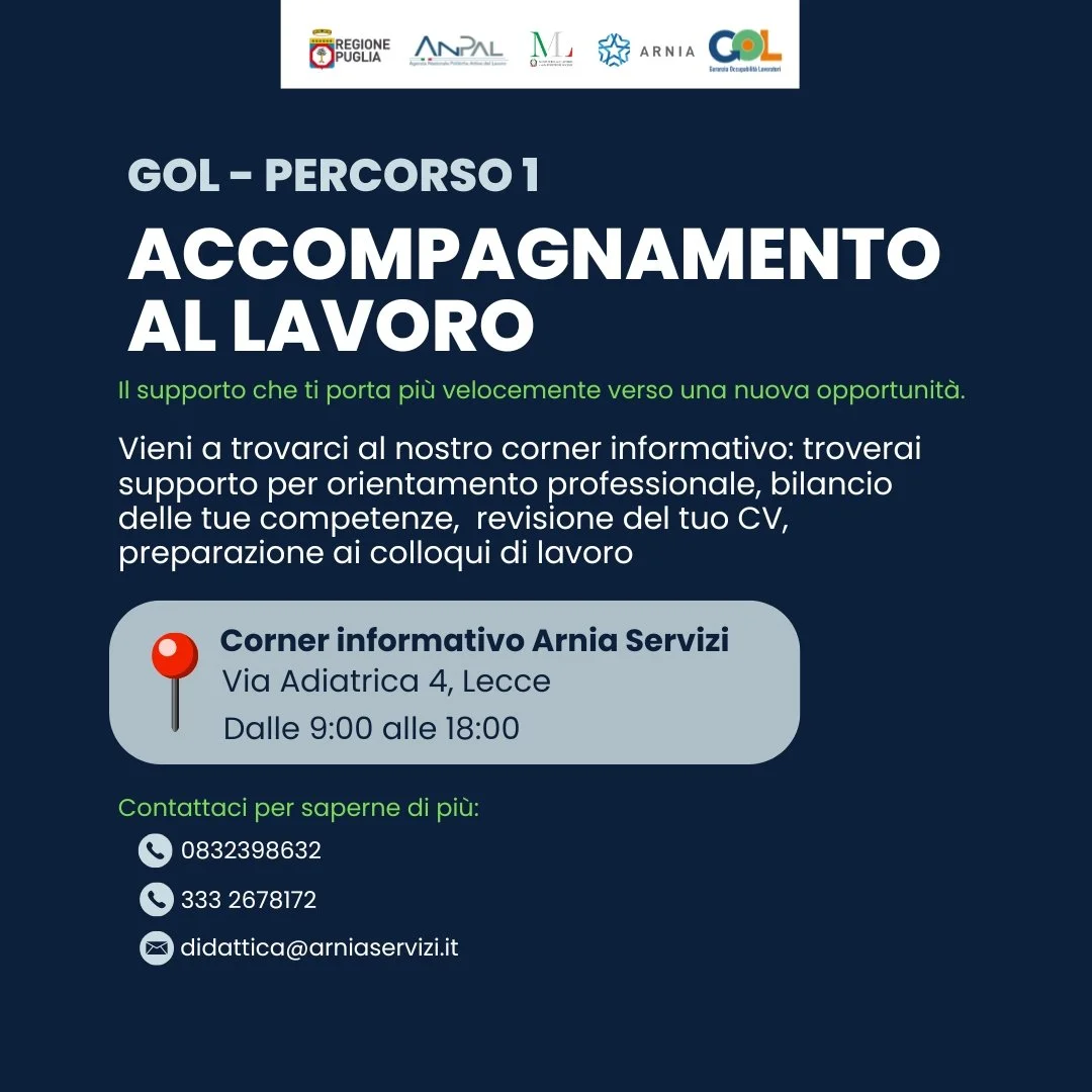 Accompagnamento al lavoro: trova nuove opportunità con il Percorso 1 del Programma GOL