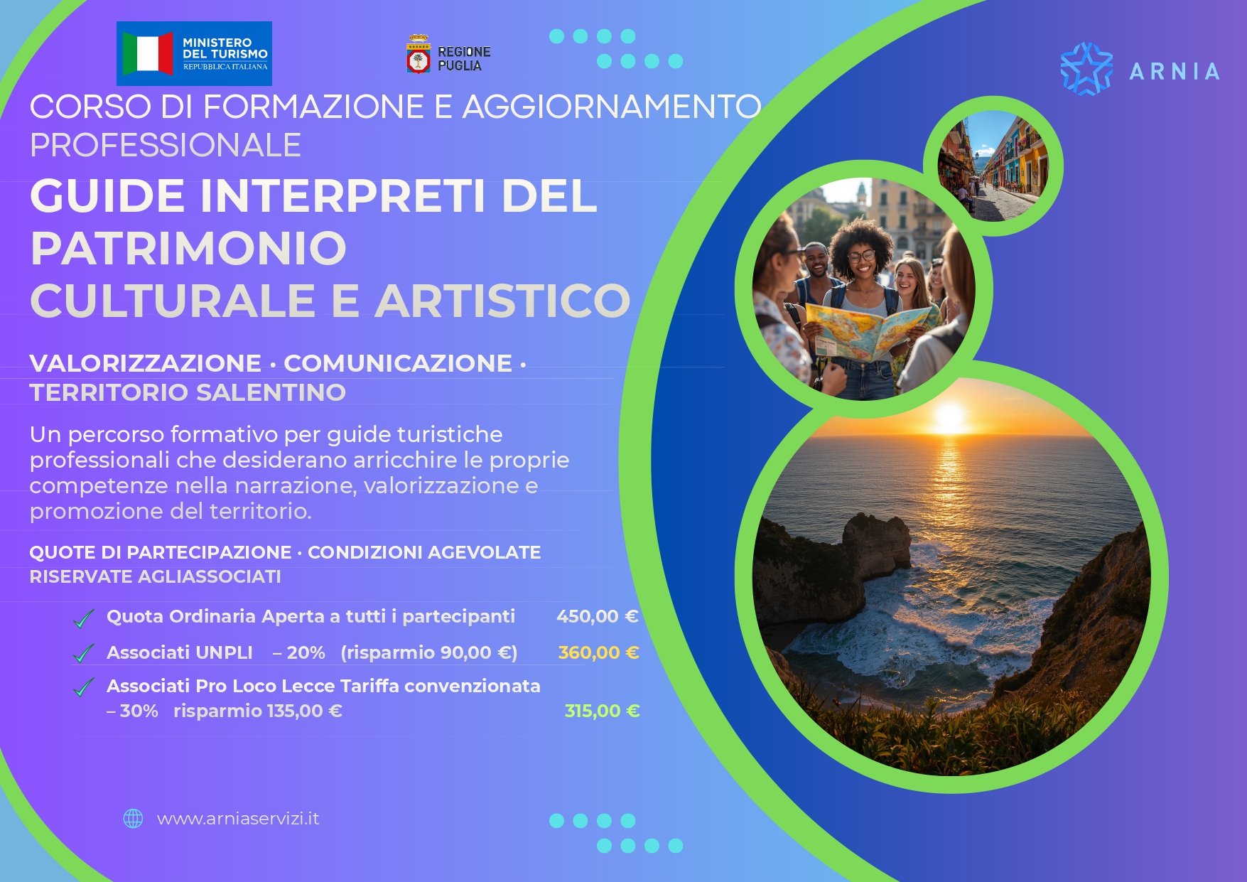 Al via i nuovi corsi di specializzazione e aggiornamento professionale rivolti alle Guide Turistiche