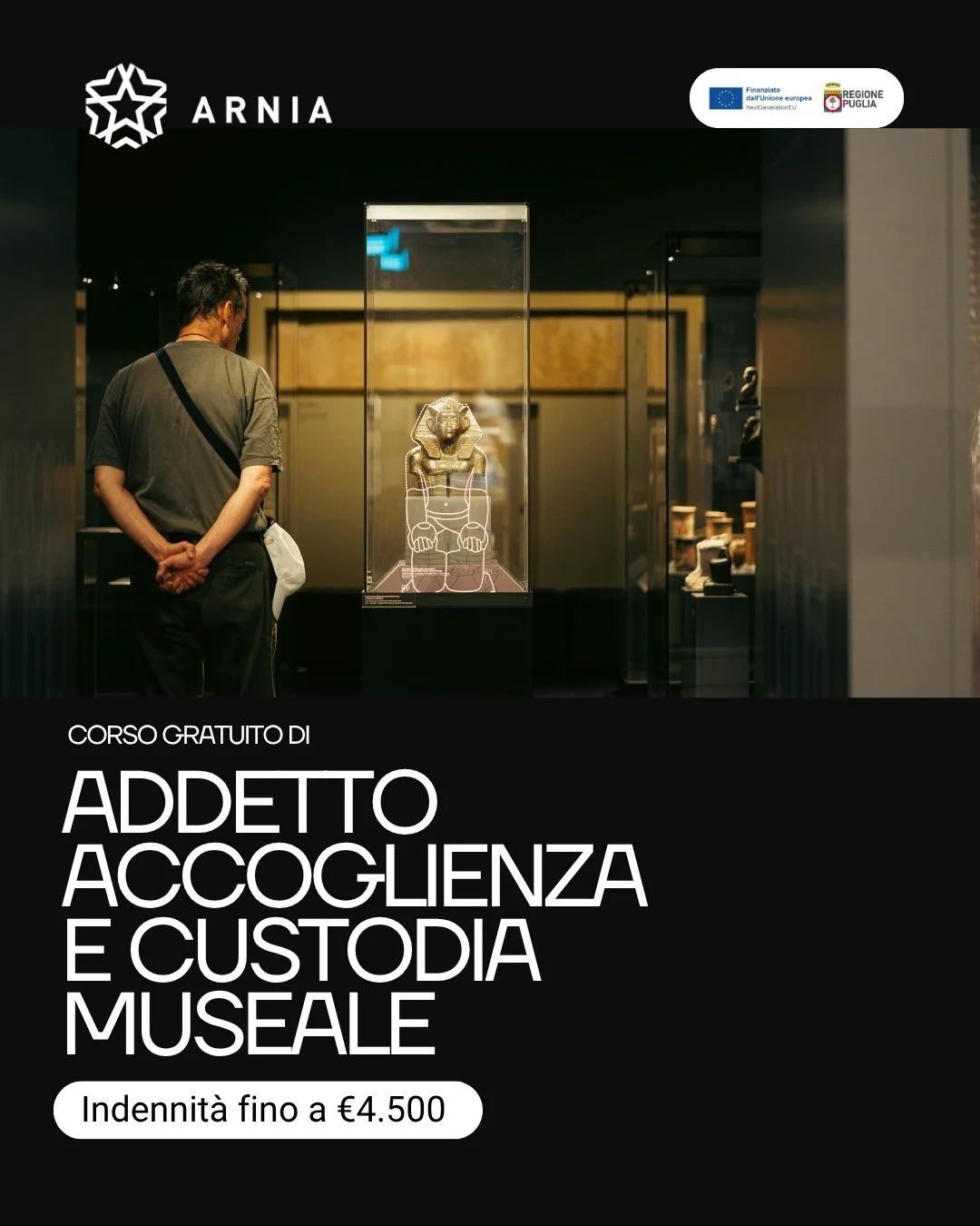 Corso Gratuito di "Operatore per l'Accoglienza, la Custodia Museale e la Valorizzazione del Patrimonio Culturale"