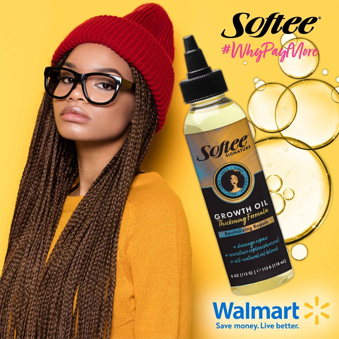 Your hair is 90% your selfie!  Softee Signature Growth Oil helping girls grow their locks the length of their dreams!  Find it now on shelves at #Walmart !

#softeeproducts
#whypaymore
#affordablehaircare
#healthyhair
#curlyhair
#naturalhair
#texture
