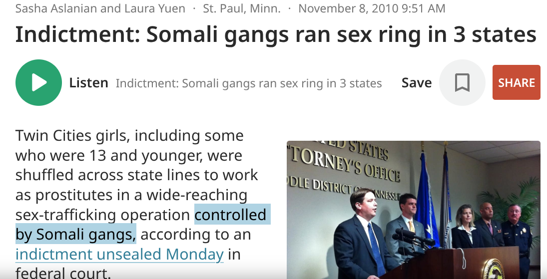Do Somali gangs still sell girls for sex? 