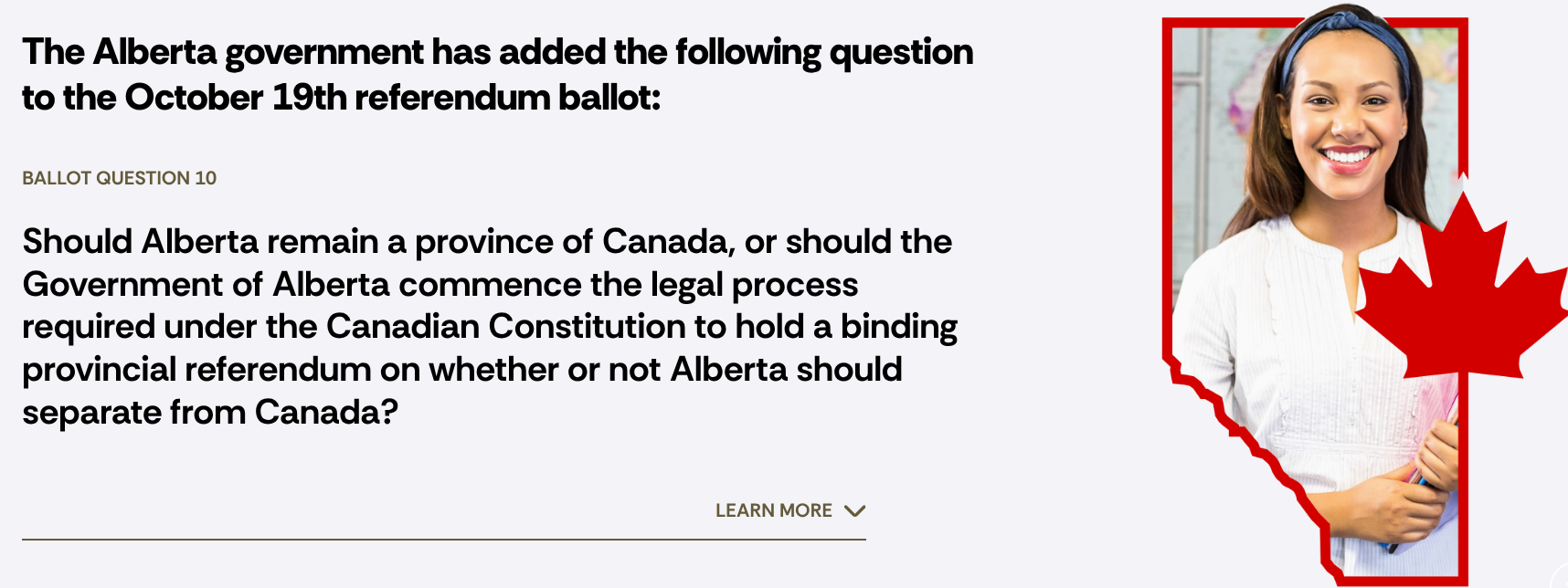 Alberta votes on separating from Canada on October 19th