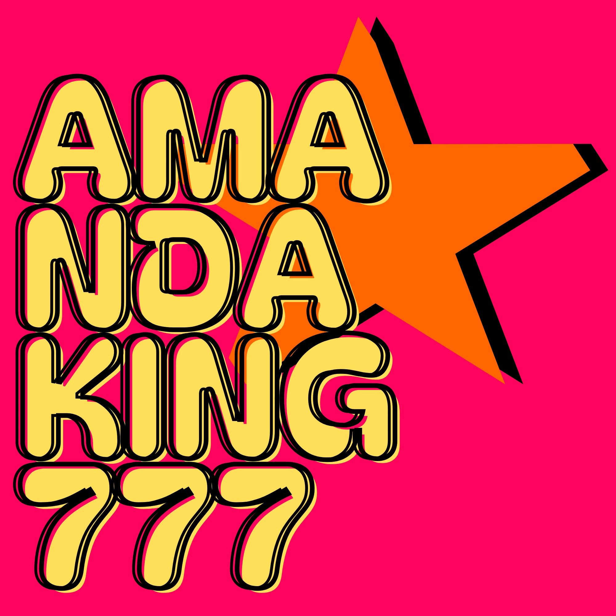 Colorful graphic with large yellow letters outlined in black spelling 'Amo a Noa' on a pink background, with an orange arrow pointing to the right.