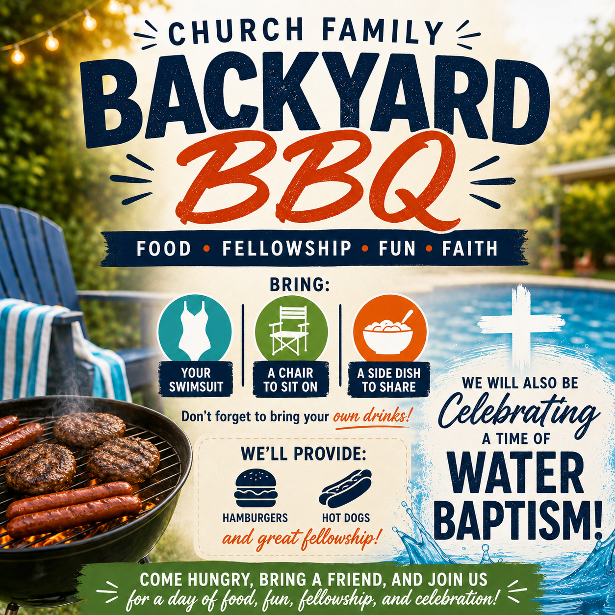 Back Yard BBQ & water baptisms