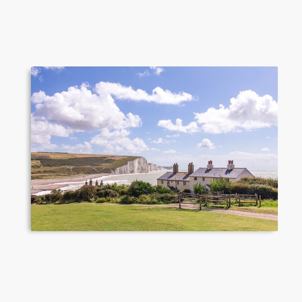 Cuckmere Haven and coastguard cottages print by Zoe Power