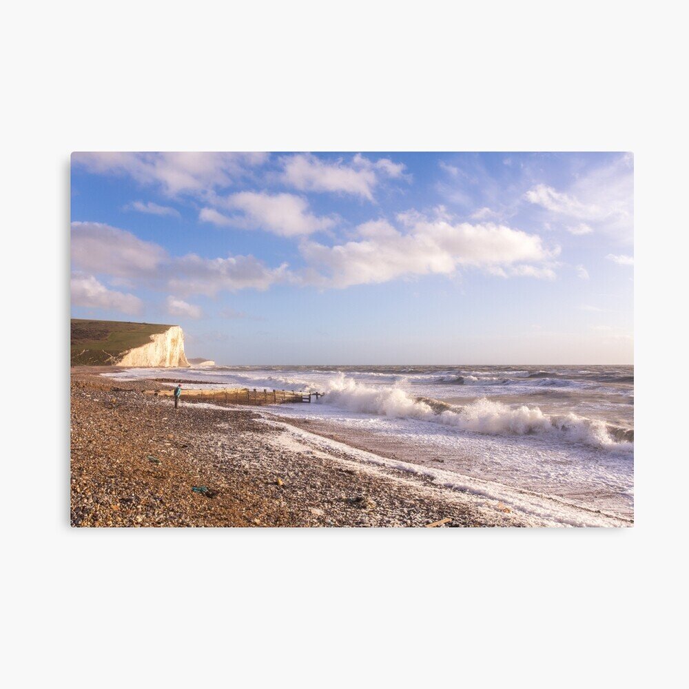 Crashing waves on Cuckmere Haven print by Zoe Power