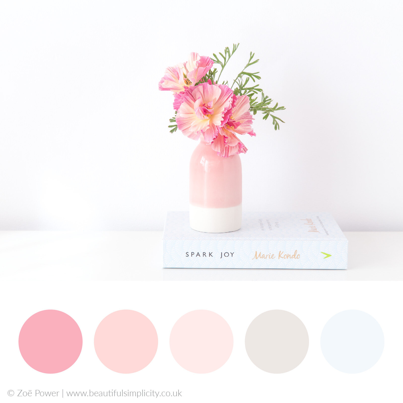 Pink Winter Sky Inspired Colour Palette, Grey and Pink Color