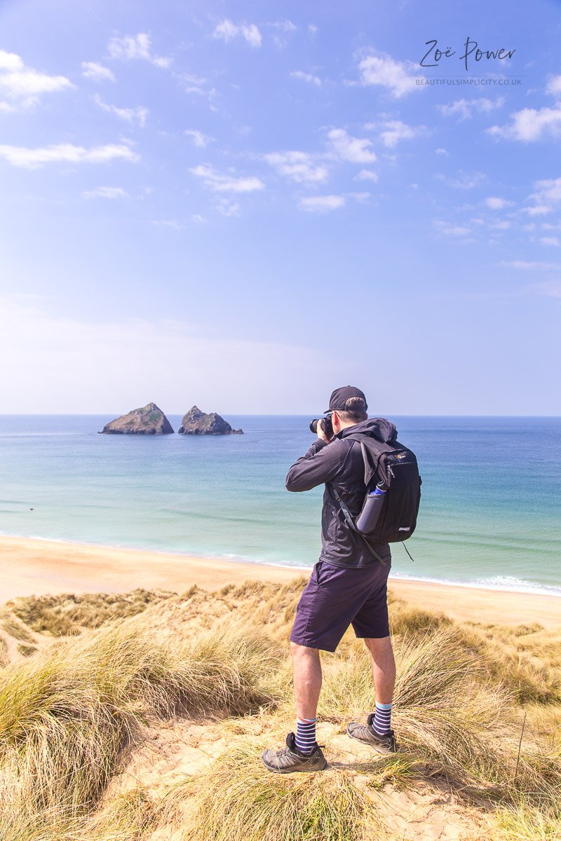 The perfect viewpoint at Holywell Bay, Cornwall 