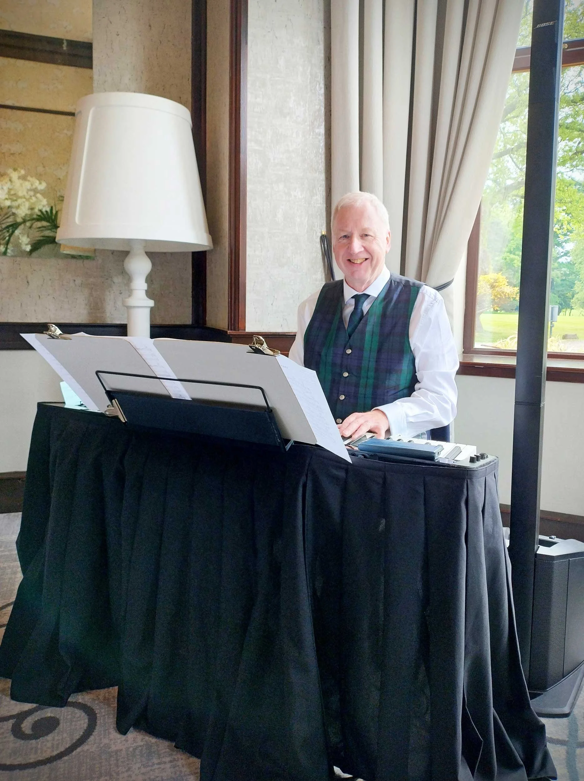 At the keyboard at Glenbervie House