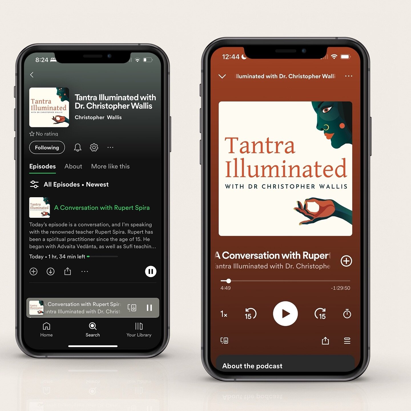 Congratulations Christopher Wallis for an amazing first podcast. I am so honored to work with such an amazing team Tantra Illuminated. I loved working on this podcast design and creating all the illustrations. 

Podcast art by Jesse Molina | @camatka