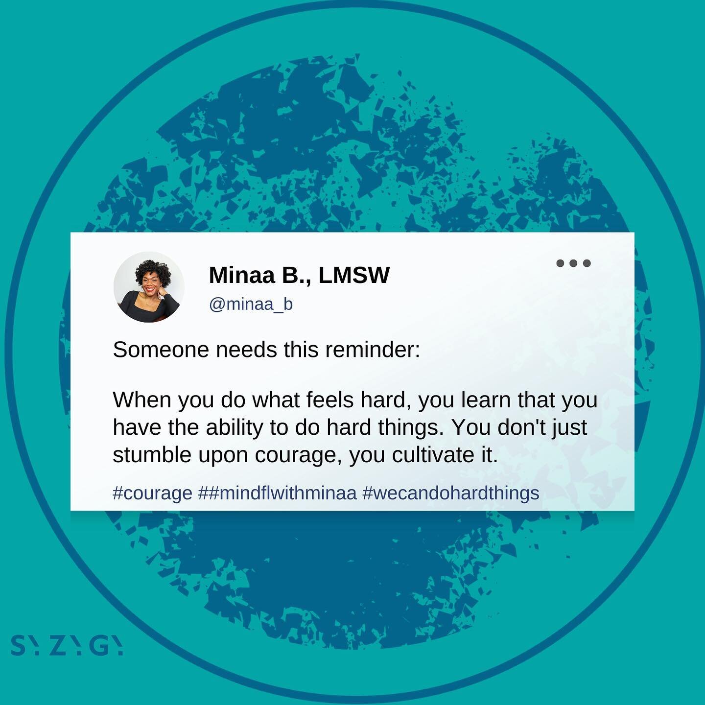 &quot;The only way we can grow is by doing what feels hard, and we won&rsquo;t know what hard things we are capable of achieving until we try.&quot; @minaa_b ⁣
⁣
#wecandohardthings #growth #alwaysinallways #capable #qotd #mindfulwithminaa #courage