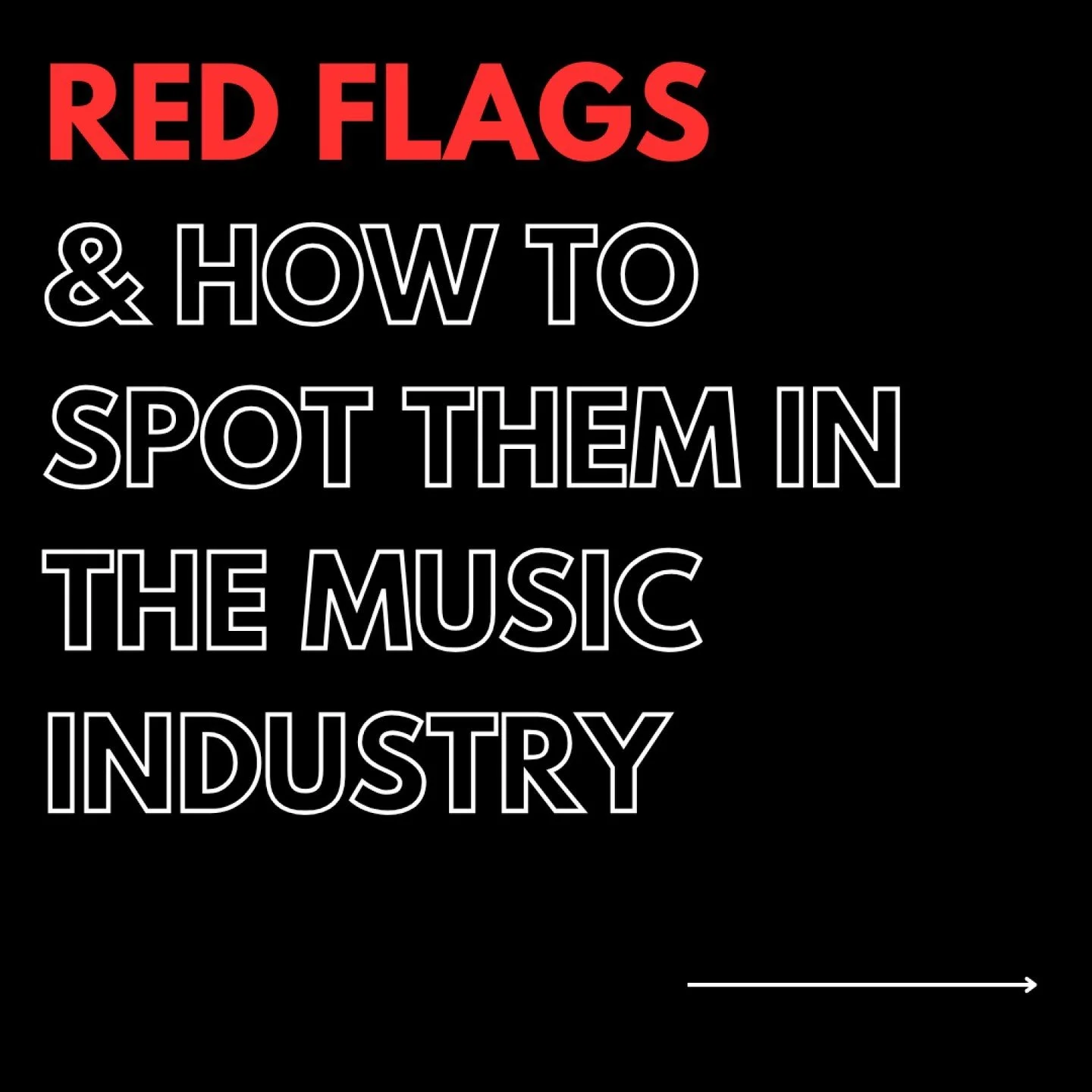 RED FLAGS 🚩🚩

For individuals starting out in music, there can be so many opportunities and situations that can lead you down treacherous roads. Here are just a few of the 🚩to look out for when you start making waves. 

(And we promise, there are 