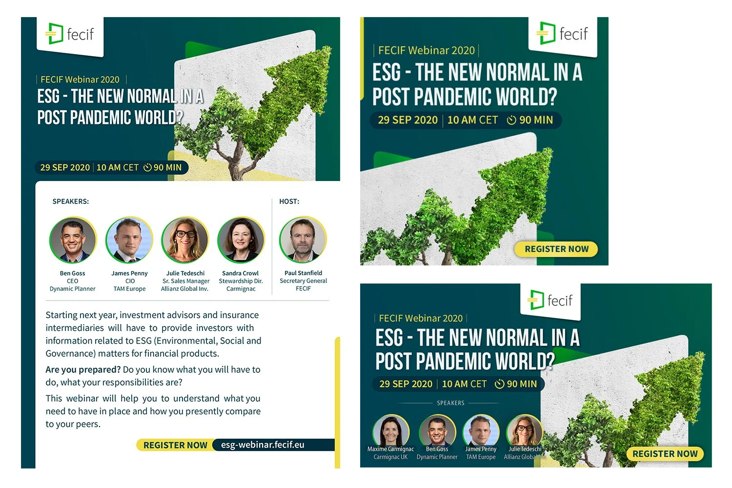 Marketing material for the first FECIF webinar
