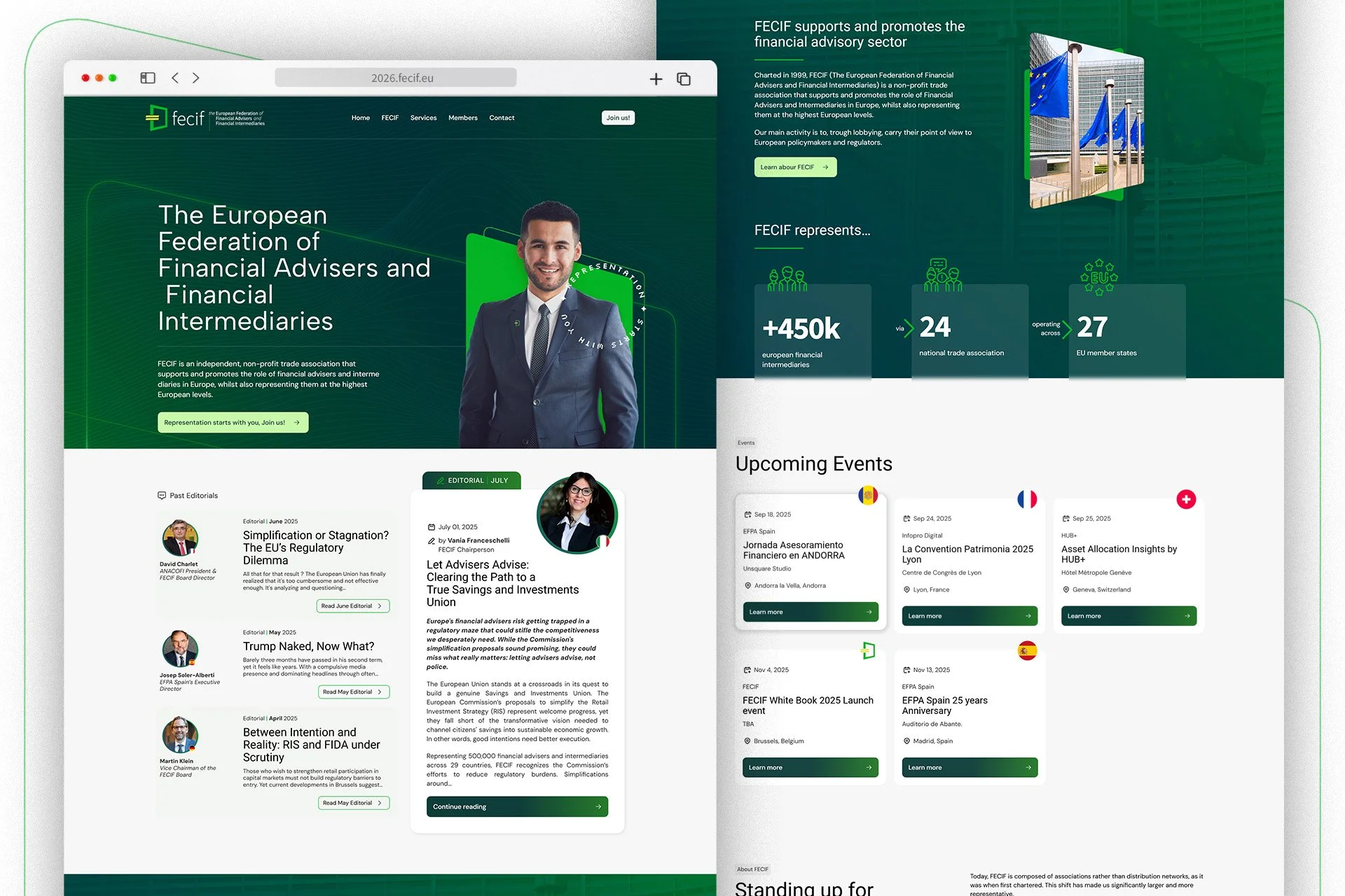 The re-designed FECIF Website 2025, currently under construction.