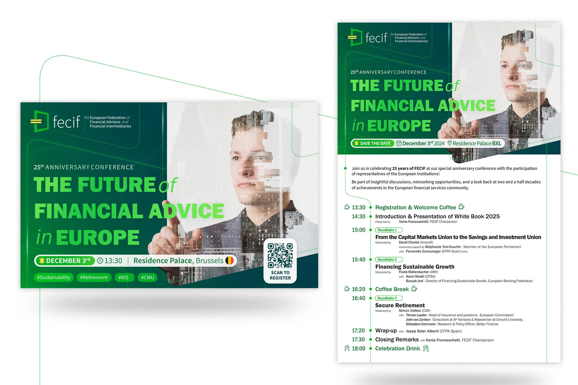 Programme and banner for 25th anniversary FECIF conference